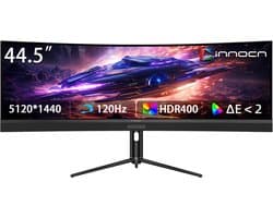 INNOCN 45 inch 5K2K Super Ultrawide Curved Monitor 120Hz 1ms USB-C 65W - KVM - PIP/PBP - HDR400 - In Hoogte Verstelbaar - Kantelbaar & Draaibaar