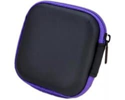 Oortjes opberg hoesje - Case - Etui - Organizer - Voor oordopjes en laadkabels - USB - Paars