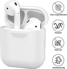 Hoesje - Geschikt voor Apple Airpods 1 - Siliconen Hoes met Clip - Silicone Case Cover - Transparant — thumbnail 2