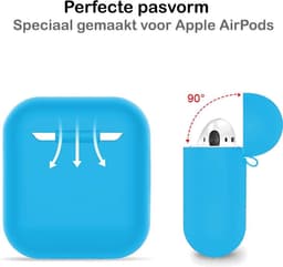 Hoesje - Geschikt voor Apple Airpods 2 - Siliconen Hoes met Clip - Silicone Case Cover - Lichtblauw — thumbnail 4