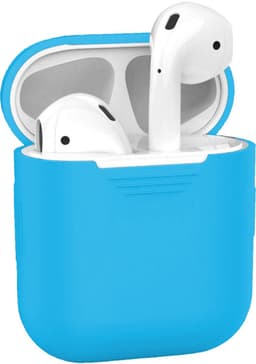 Hoesje - Geschikt voor Apple Airpods 2 - Siliconen Hoes met Clip - Silicone Case Cover - Lichtblauw — thumbnail 1