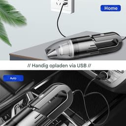 TuseRxln Auto Stofzuiger Draadloos - Handstofzuiger Auto - Krachtige Zuigkracht 6000Pa - 1 Stuk - Voor Auto En Huis - Zwart — thumbnail 5