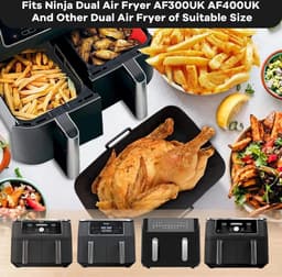 Geschikt voor Ninja Airfryer siliconen mal set van 2, 21,5 x 14,5 x 7 cm, 3D-groefontwerp, vetvrij, vaatwasserbestendig — thumbnail 2