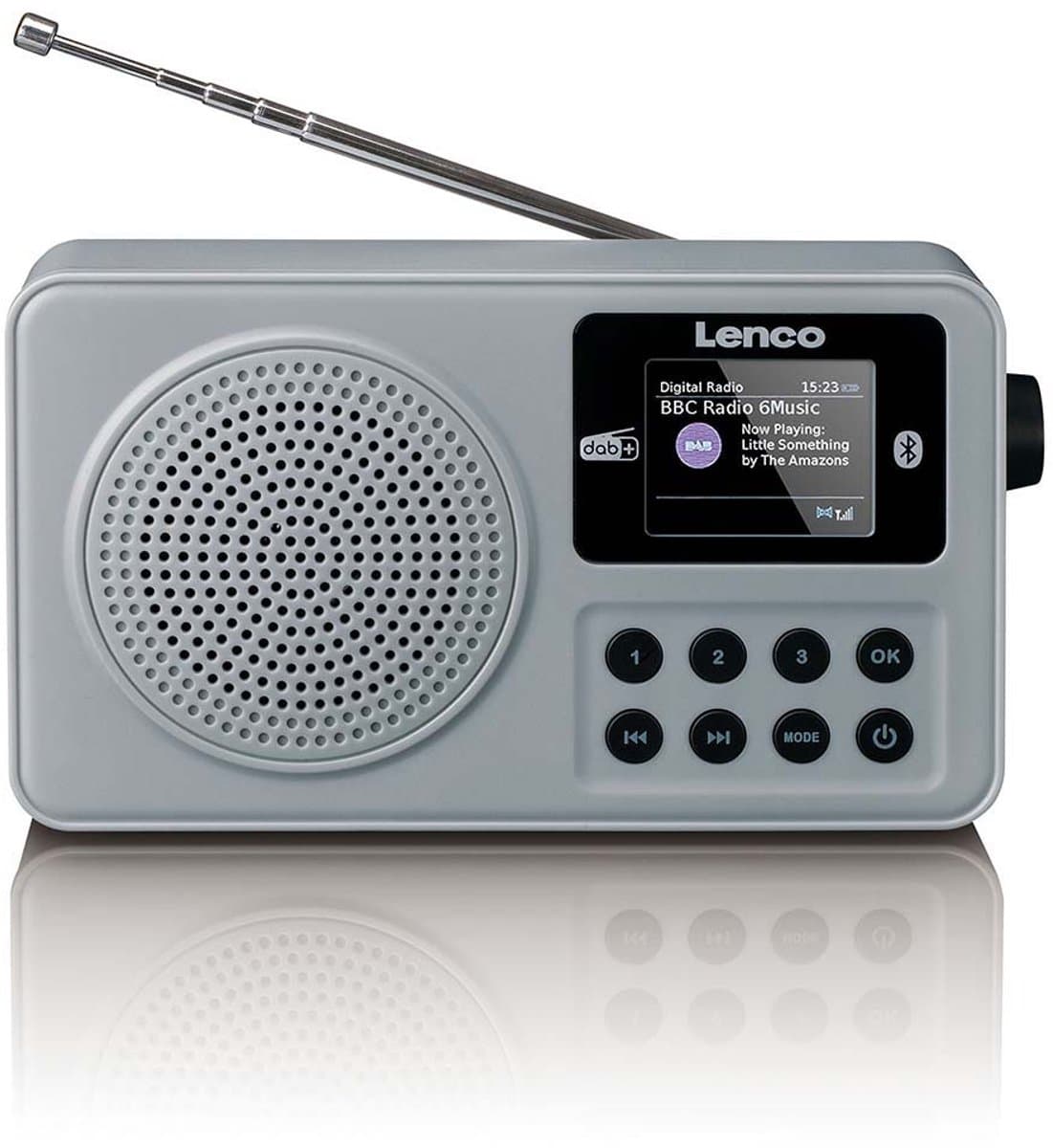 Lenco Radio met oplaadbare Batterij - Draagbare DAB+/FM Radio met Bluetooth - Noodpakket - PDR-034GY - Grijs — afbeelding 1