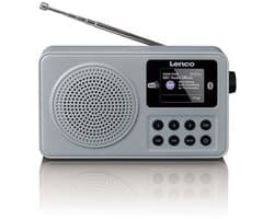 Lenco Radio met oplaadbare Batterij - Draagbare DAB+/FM Radio met Bluetooth - Noodpakket - PDR-034GY - Grijs
