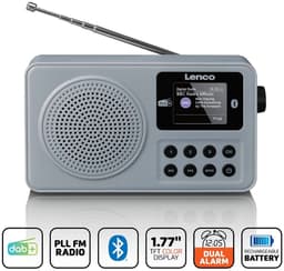 Lenco Radio met oplaadbare Batterij - Draagbare DAB+/FM Radio met Bluetooth - Noodpakket - PDR-034GY - Grijs — thumbnail 2