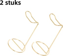 2-delige metalen hoofdtelefoonstandaard - Creatieve desktop-opbergstandaard - Geschikt voor thuissieradenhangers - Goud — thumbnail 1
