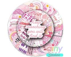 Ainy Positive Quote Stickers 50 stuks voor bullet journal, fotoalbum, wenskaarten, laptop, telefoon, waterfles, ook geschikt als muursticker, geschenksticker, skateboard Stickers, graffiti stickers, stickervellen voor kinderen en volwassenen