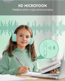 StayPowered Kinderheadset - Veilige, Comfortabele en Duurzame Hoofdtelefoon met Volumebegrenzing! - Compact Design - Hoogwaardige Geluid - HD Microfoon - Ingebouwde Volumebegrenzer - Opvouwbaar -Groen - Levering Sneller dan Aangegeven! — thumbnail 3