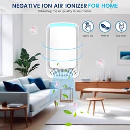 Plug-in luchtreiniger - Negatieve ionentechnologie - Stille werking voor thuisgebruik - Negatieve ionenluchtreiniger voor slaapkamer, kantoor, dierenkamer, badkamer, wit - 2-pack — thumbnail 7