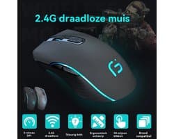 Draadloze muis-PC Muis-Draadloze USB-Draadloze Muis-Computer Notebook-Laptop Radio 2.4Ghz-zwart - adventskalender 2025