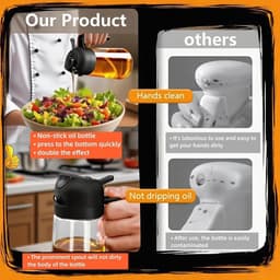 2-in-1 Olijfolie Sprayer - 470 ML - Glas - Olijfolie Fles met Giet- en Sprayfunctie - Olieverstuiver - Olie Pomp Cooking & Bakspray - Navulbaar Olie Glas - BBQ Accesoires - Airfryer - BPA-vrij - Voor Keuken, Barbecue, Salades - 2Stuk — thumbnail 12