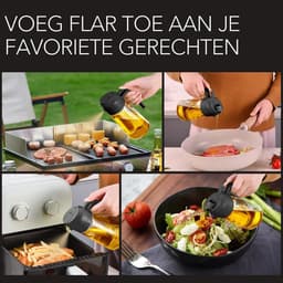 2-in-1 Olijfolie Sprayer - 470 ML - Glas - Olijfolie Fles met Giet- en Sprayfunctie - Olieverstuiver - Olie Pomp Cooking & Bakspray - Navulbaar Olie Glas - BBQ Accesoires - Airfryer - BPA-vrij - Voor Keuken, Barbecue, Salades - 2Stuk — thumbnail 5