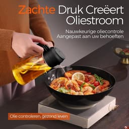 2-in-1 Olijfolie Sprayer - 470 ML - Glas - Olijfolie Fles met Giet- en Sprayfunctie - Olieverstuiver - Olie Pomp Cooking & Bakspray - Navulbaar Olie Glas - BBQ Accesoires - Airfryer - BPA-vrij - Voor Keuken, Barbecue, Salades - 2Stuk — thumbnail 4