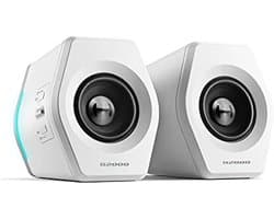 2.0 Bluetooth Gaming Box met RGB Verlichting - Witte PC Speakers