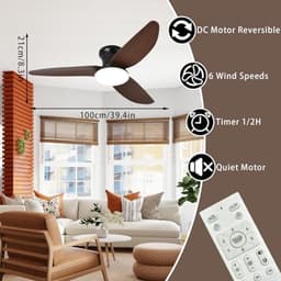 Dimbare Plafondlamp met Ventilator - Modern en Stil met Afstandsbediening — thumbnail 4