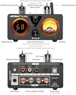 100W Bluetooth HiFi Versterker met VU Meter en Digitale Ingangen — thumbnail 5