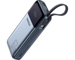 Phreeze 67W Powerbank 20000 mAh met Vaste USB-C Snellader Kabel - Draagbare Oplader voor Laptop, Telefoon, Tablet - Externe Accu - Power Bank 20000mah