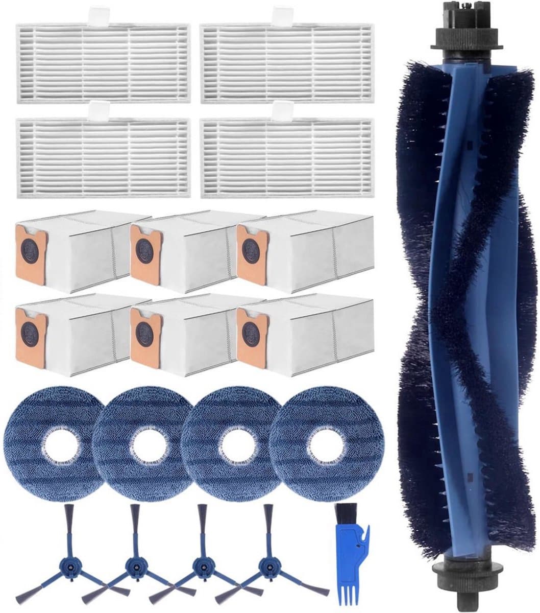 BukkitBow - Accessoireset Geschikt voor Eufy Omni C20 - Met HEPA Filters, Roller, Zijborstels, Mopdoeken & Stofzakken - Vervangingsonderdelen - 20-Delige Set — afbeelding 1