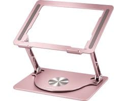 Sounix Laptop Standaard - 360* Draaibaar - Universeel 10 tot 16 inch - Aluminium - Alle laptops - Ergonomisch - Roze