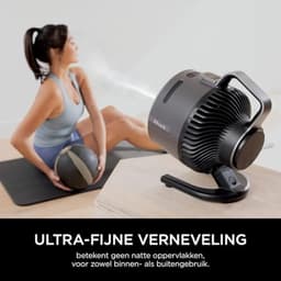 Krachtige Draagbare Ventilator met Verneveling, Stille en Duurzame Koeling voor Binnen en Buiten, Draadloos en Compact, Luchtstroom tot 20 Meter — thumbnail 3