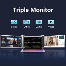 Fubzz Draagbare Monitor - 15 Inch Drievoudig Scherm - Laptopuitbreidingsscherm - 1920x1080 Resolutie - Eenvoudige Installatie - Zilver — thumbnail 3