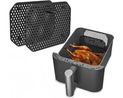 2-Pack Zwarte Spatbeschermer voor Dubbele Stapel Hetelucht Friteuse - Voorkomt Olie Spetters, Houdt Aanrecht Schoon, Herbruikbaar Accessoire - 11,8 x . - Geschikt voor SL300EU, SL400, SL401