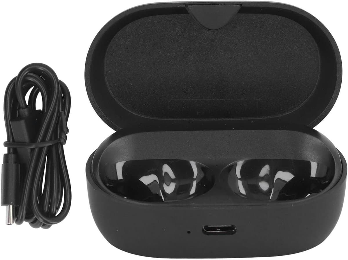 Earbud laad case vervanging USB C 600mAh met indicatorlicht - zwart - ideaal voor thuis, kantoor, en op reis — afbeelding 1