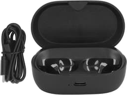Earbud laad case vervanging USB C 600mAh met indicatorlicht - zwart - ideaal voor thuis, kantoor, en op reis — thumbnail 1