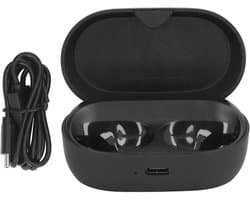 Earbud laad case vervanging USB C 600mAh met indicatorlicht - zwart - ideaal voor thuis, kantoor, en op reis