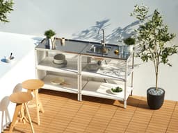 BELIANI VILAMA - Buitenkeuken eiland - Wit - 80x50x92 cm - Staal — thumbnail 3