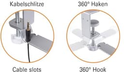 Klembare universele hoofdtelefoonhouder voor bureau met verstelbare klem — thumbnail 4