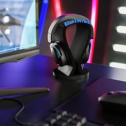 Gepersonaliseerde hoofdtelefoonhouder | Stijlvolle headsetstandaard voor bureau | Ruimtebesparend en uniek — thumbnail 3