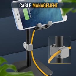Hoofdtelefoonhouder met kantelbare telefoonstandaard - Aluminium en ergonomisch ontwerp voor thuis en kantoor — thumbnail 2