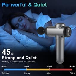 30-snelheden Spiermassagepistool met 6-slag massagekoppen voor lichaamsmodellering en verlichting van spierpijn - diepzwart met lcd-touchscreen — thumbnail 3