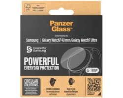 PanzerGlass Screenprotector geschikt voor Samsung Galaxy Watch 7 - 40 mm Glazen | PanzerGlass Powerful Screenprotector - Case Friendly