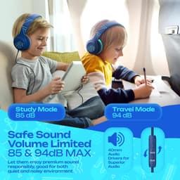 Koptelefoon kinderen met draad - Kinderkoptelefoon - Bedrade hoofdtelefoon - Veilig volume - School - Tablet - Laptop - Reizen - Muziek luisteren — thumbnail 2