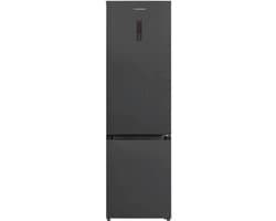 Heinner HCNF-HM377INVDGHC Koel-vriescombinatie 377 L – No Frost – Inverter – Touch Display – InoxCool Technologie – Houten Wijnrek – Donkergrijs – 5 Jaar Garantie