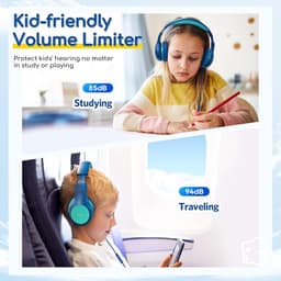 Koptelefoon kinderen met draad - Kinderkoptelefoon - Bedrade hoofdtelefoon - Veilig volume - School - Tablet - Laptop - Reizen - Muziek luisteren — thumbnail 2