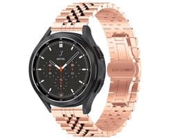By Qubix - Geschikt voor Garmin bandje - Stalen band - Rosé goud - Geschikt voor Garmin Vivoactive 6 / Vivoactive 5 / Vivoactive 3 - Smartwatch bandje 20mm