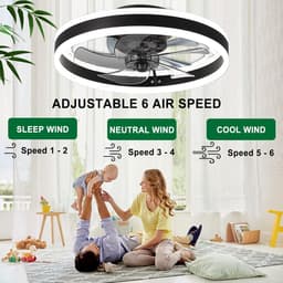 Omkeerbare Plafondventilator met Dimbare Verlichting en Afstandsbediening voor Woonkamer en Slaapkamer — thumbnail 4