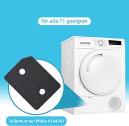 5 stuks - Droogfilters Geschikt voor Miele T1 - Droger basisfilter - Droger warmtepompdroger filter - Sokkelfilter - Warmtewisselaar sponsfilter - Pluisfilter voor condensdroger - Zwart — thumbnail 3