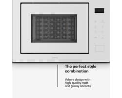 Klarstein Velaire inbouwmagnetron met grill – 25 l, 850 W magnetron & 1200 W grill, 8 programma's, touchbediening, roestvrij staal, inbouwmagnetron, wit