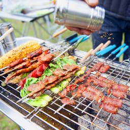 PIPIPOXER-Opvouwbare Houtskool BBQ Grill voor Buiten -voor op de camping, staande grill — thumbnail 3