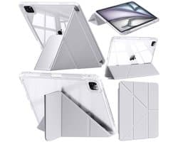 Transparante Hoes voor iPad Air 11 (2024) en iPad Pro 11 Inch - 6-in-1 Standdekking met Automatische Wekken/Slaapfunctie