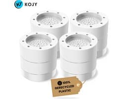 KOJY Wasmachine dempers - Verhoger - Stapelbaar - Wit - voor wasmachine en wasdroger - 8 Stuks