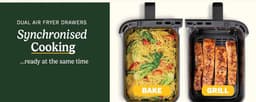 Cuisinart - Tri Zone 13,6 L Airfryer & Oven - 3 zones Heteluchtfriteuse (2x4,3 L + 5 L) - 9 functies - Sync Cooking - PFAS-vrije keramische coating - 2520 – 3000W - Zwart — thumbnail 12