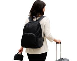 Opvouwbare Rugzak – Ultralichte Waterbestendige Dagrugzak – Nylon Wandelrugzak voor Reizen, Kamperen & Outdoor – Compact, Duurzaam & Lichtgewicht – 30L – Zwart – Unisex