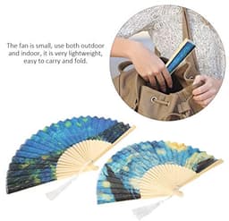 Opvouwbare Handventilator Set met Bloemenprint voor Dansen en Decoratie — thumbnail 2