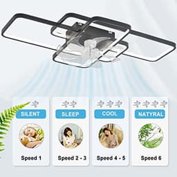 Moderne Dimbare Plafondventilator met LED Verlichting voor Woonkamer en Slaapkamer - 80W, 72CM, met Afstandsbediening — thumbnail 4